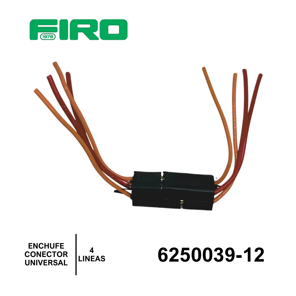 ENCHUFE O CONECTOR 4 LINEAS (JGO.) LUZ UNIV. TERMINALES  CUADRADO