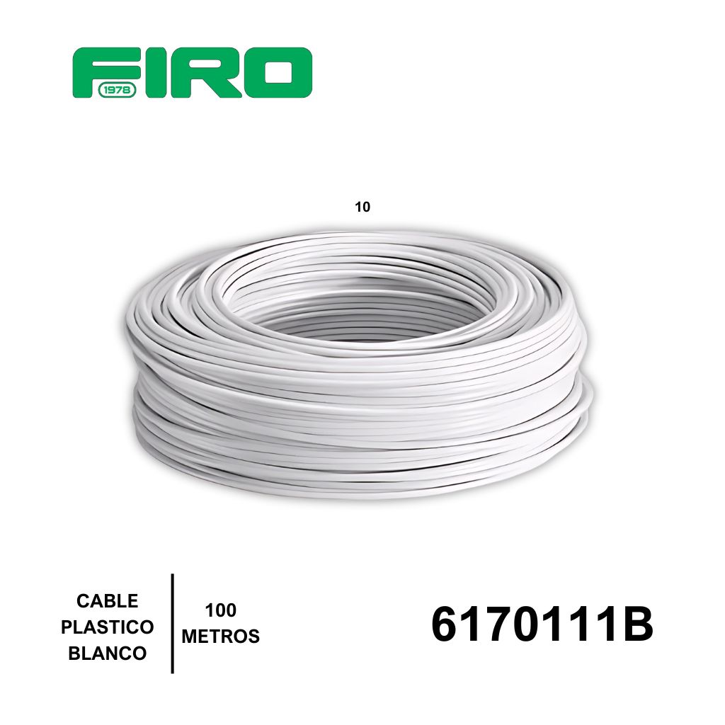 CABLE PLASTICO # 10 POR (100) MTS. ROLLO BLANCO AWG