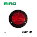 #26BN-24 LUZ PLANA 2.5" 12 LED ROJOS 24V REDONDO BISEL NEGRO