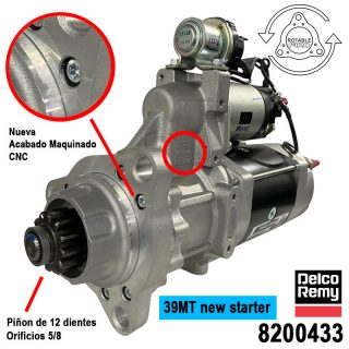 MARCHA 39MT 12V 12D C. ROTABLE NUEVA D.REMY 12 DIENTES=434
