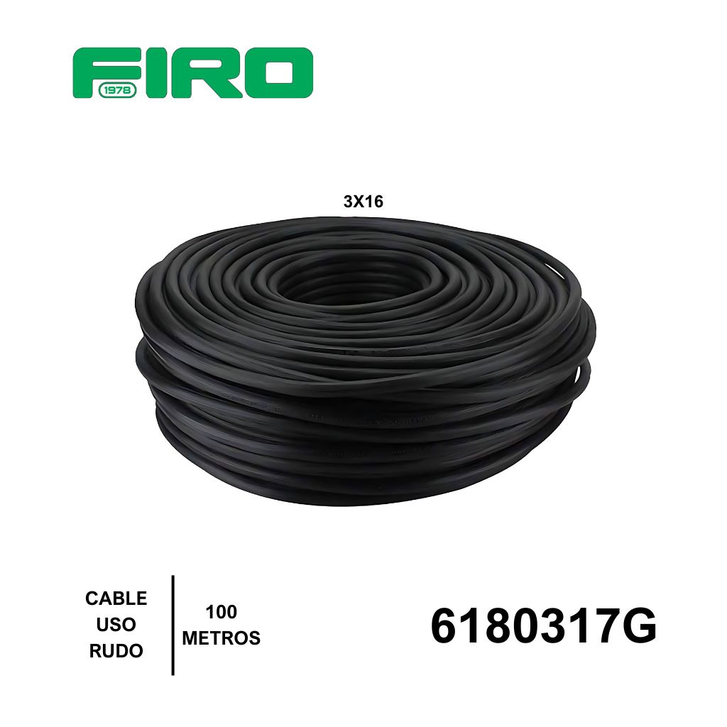 CABLE USO RUDO 3X16 POR (100) MTS. ROLLO