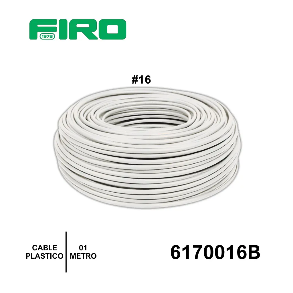 CABLE PLASTICO # 16 POR  (1) MTO. BLANCO AWG