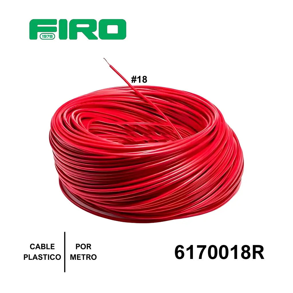 CABLE PLASTICO # 18 POR  (1) MTO. ROJO AWG