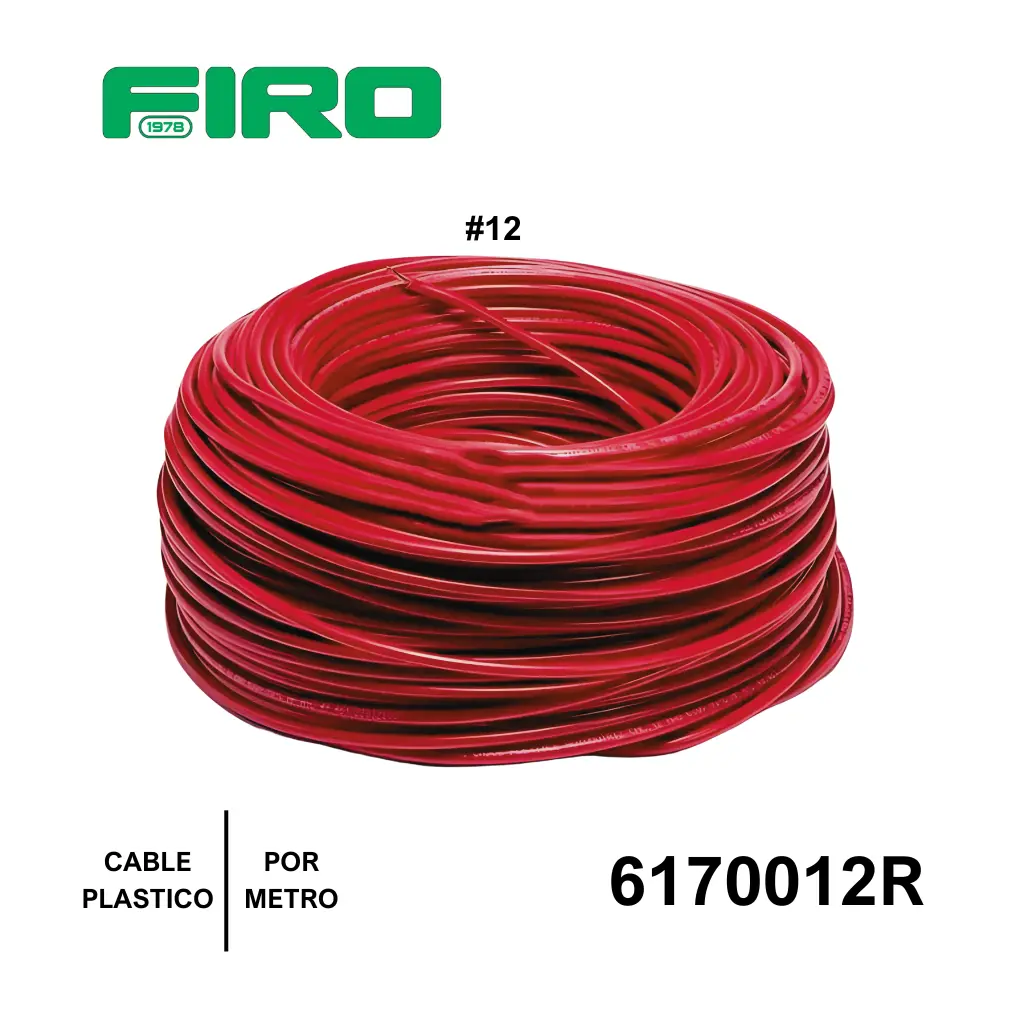 CABLE PLASTICO # 12 POR  (1) MTO. ROJO AWG
