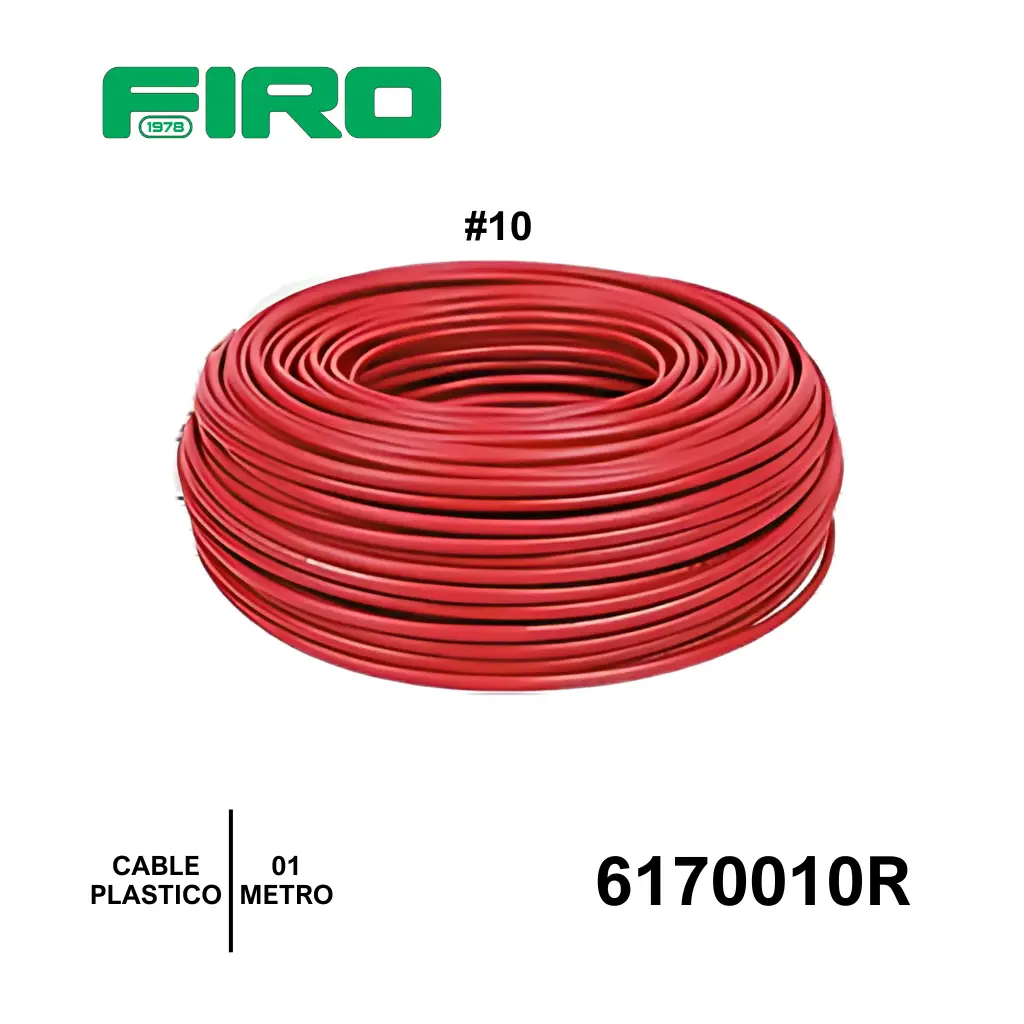 CABLE PLASTICO # 10 POR  (1) MTO. ROJO AWG