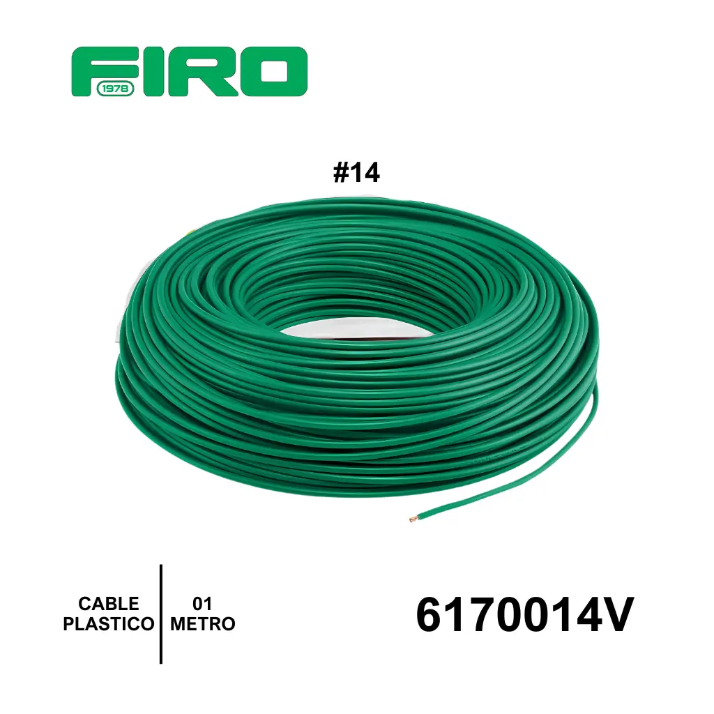CABLE PLASTICO # 14 POR  (1) MTO. VERDE