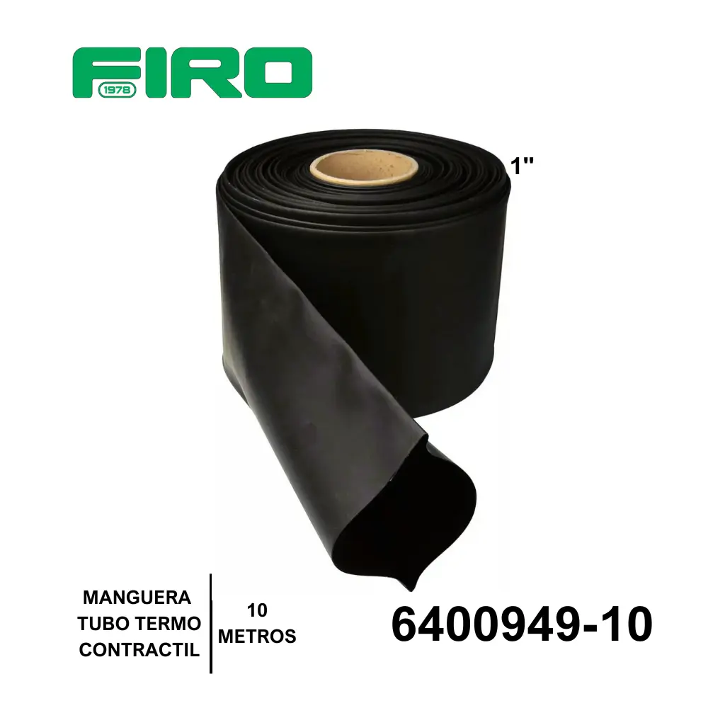 MANGUERA TUBO TERMOCONTRACTIL 25.4MM=1" NEGRO ROLLO 10 MTS  T12554