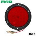 LUZ PLANA 4" 30 LED ROJOS REDONDO 12V y+3 CONECTORES
