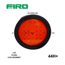 LUZ PLANA 4" 30 LED AMBAR REDONDO HULE GROMET 12V