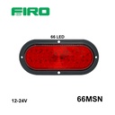 LUZ PLANA 6"  66 LED OVAL ESTROBO  MULVOLTAJE ROJO BASE NEGRO