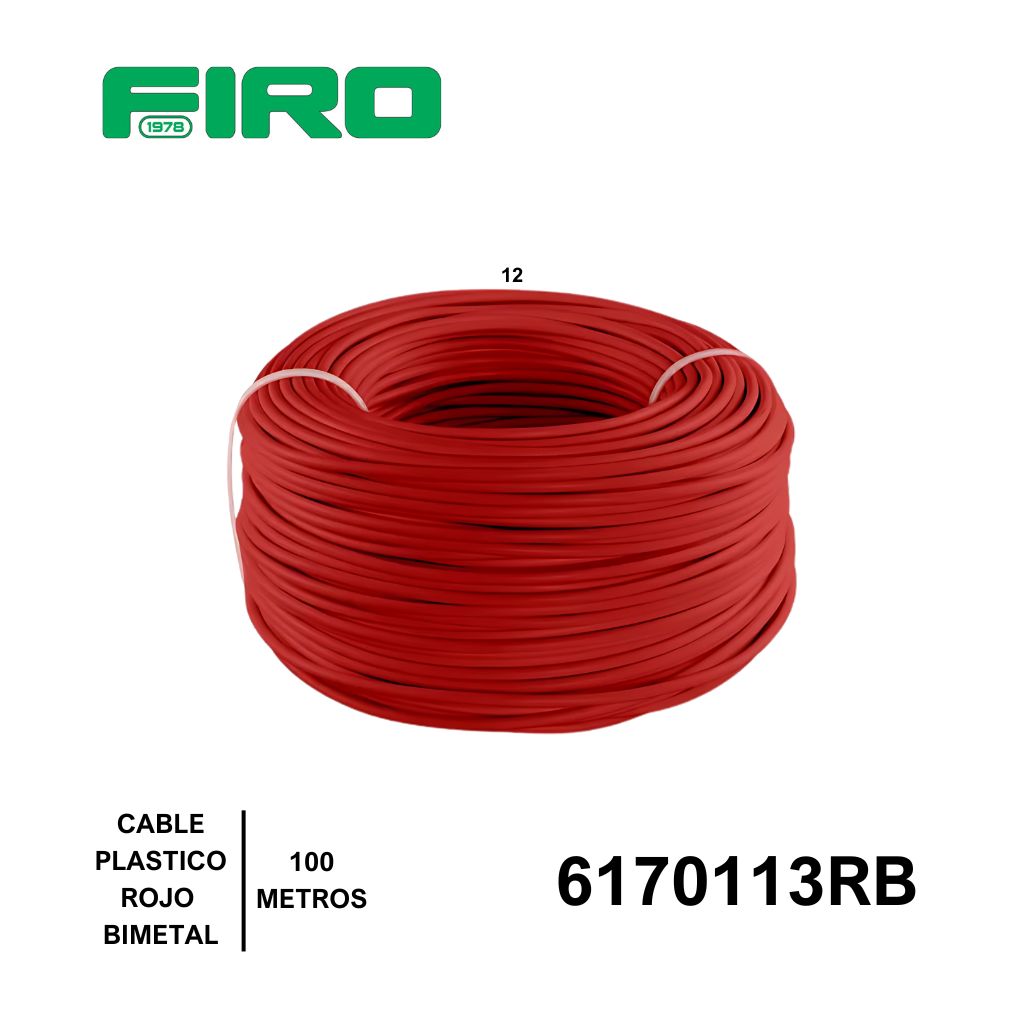 CABLE PLASTICO # 12 POR (100) MTS. ROLLO  ROJO ((BIMETAL CCA)