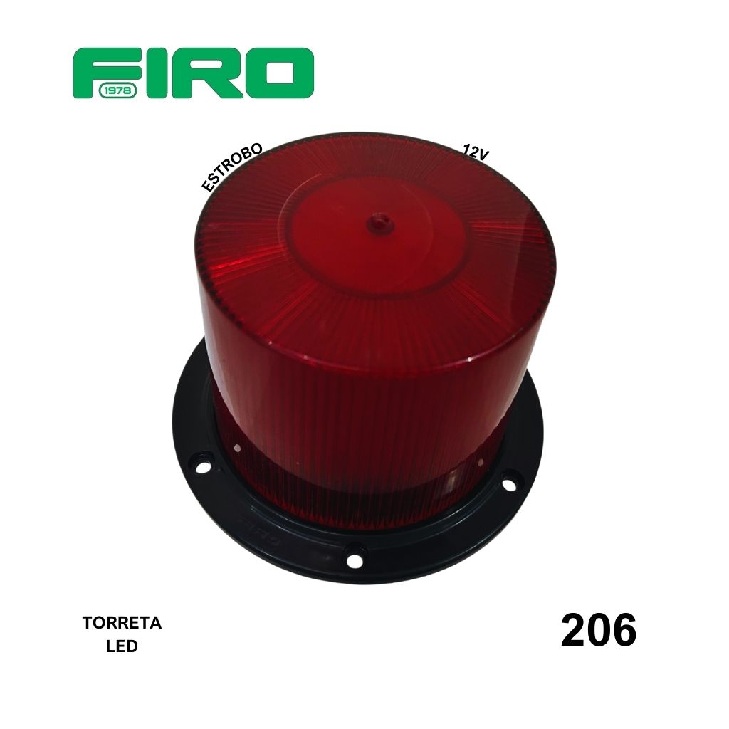 TORRETA  LED ROJO 12V MICA ROJA ESTROBO = 206+ 205R