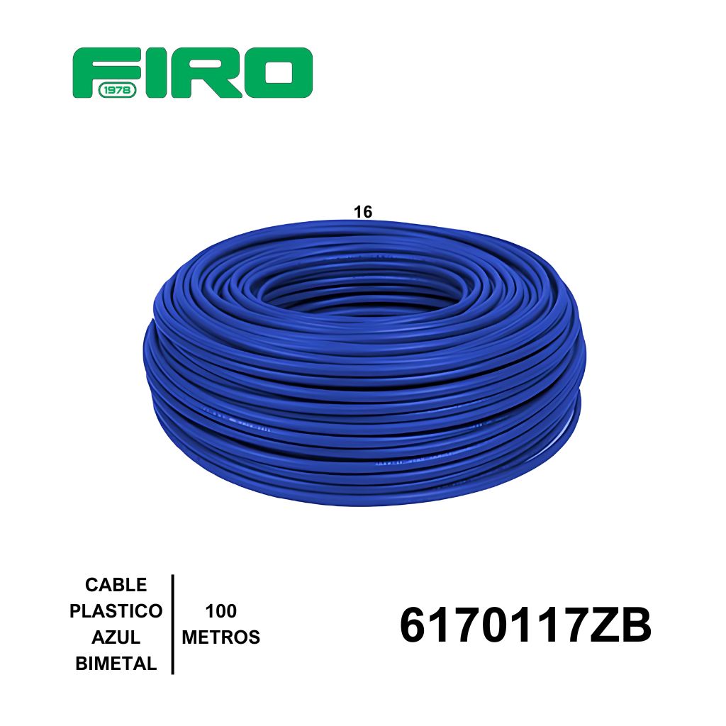 CABLE PLASTICO # 16 POR (100) MTS. ROLLO AZUL ((BIMETAL CCA))