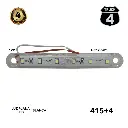 #415+4 LUZ PLANA 12V. 4.5" X 5/8" 6 LED BLANCO W.P. IP67 +4A GARANTIA