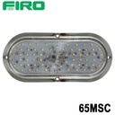 LUZ PLANA 6"  66 LED OVAL ESTROBO  MULVOLTAJE BLANCA BASE CROMO