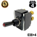 SWITCH INTERRUPTOR 1 PASO 4 TER. PALANCA CORTA LUZ ROJA 4TRUCK