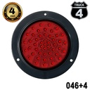 LUZ PLANA 4" 48 LED ROJOS REDONDO 12V-24V ESTROBO VPCB 4 TRUCK