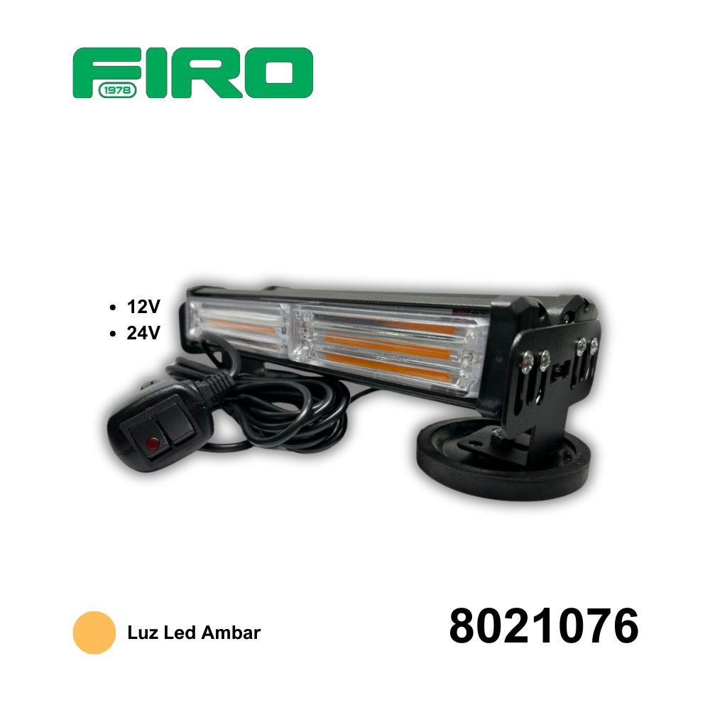 BARRA DE LUZ COB12-24V ESTROBO 2/2 MODULOS 13CMS AMBAR DIF FUNCION