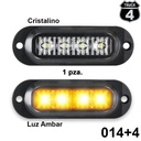 LUZ PLANA 1X4" 12V 4 LED AMBAR MULTIVOLTAJE