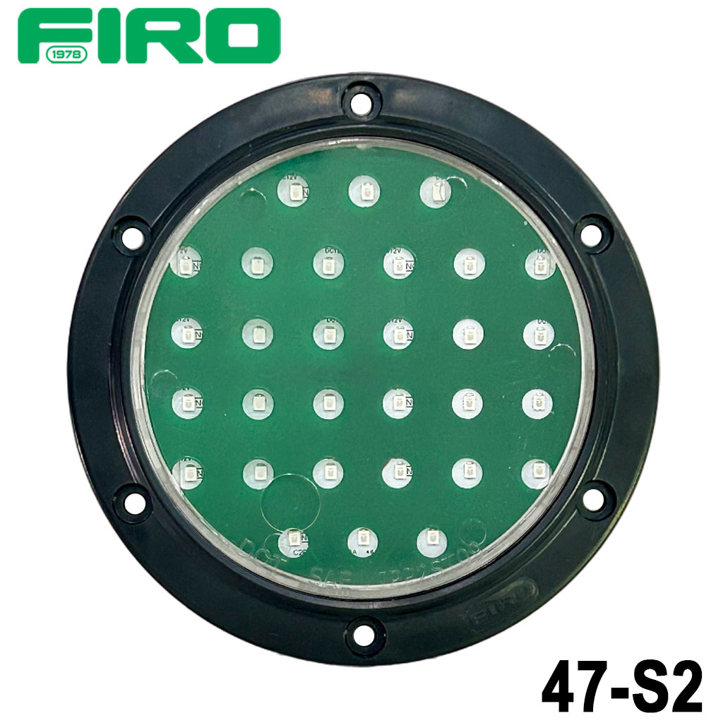 LUZ PLANA 4" 30 LED VERDES 12V  2 CABLES MICA CRISTALINA