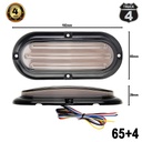 LUZ PLANA 6" 12V-24V 100 LED AMBAR O ROJO ESTROBO DIR. ALT Y BAJA