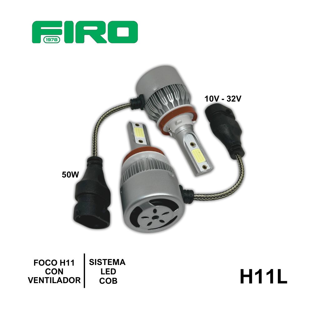 FOCOS H11 10-32V  30W SISTEMA LED COB CON VENTILADOR 4TRUCK