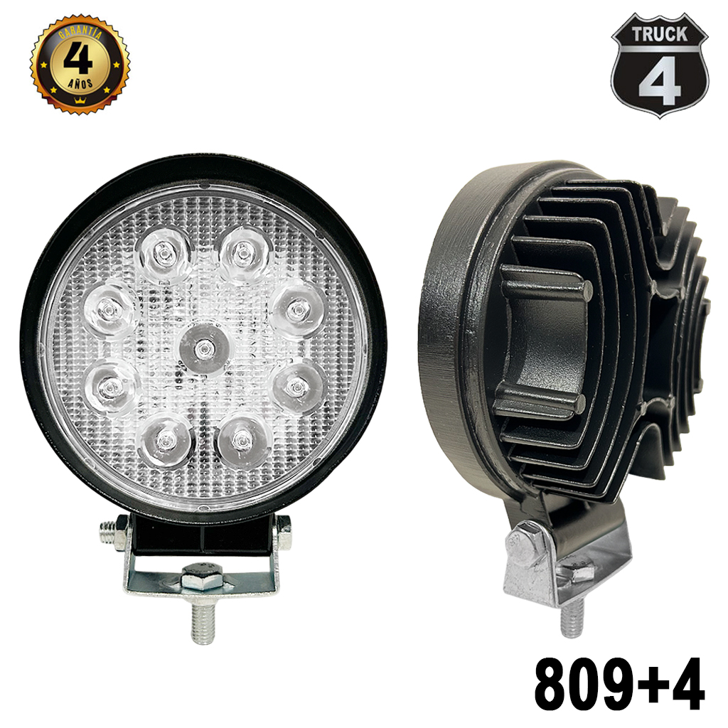 FARO REDONDO 9V-32V 27W 4.3" 9 LED BLANCO GRUESO