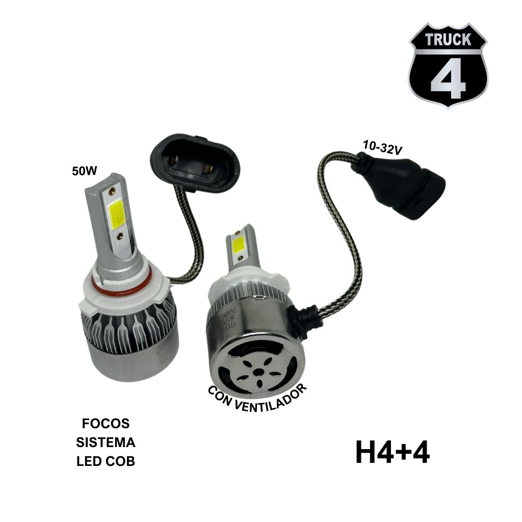 FOCOA H4 10-32V 50 W LED COB CON VENTILADOR 4TRUCK