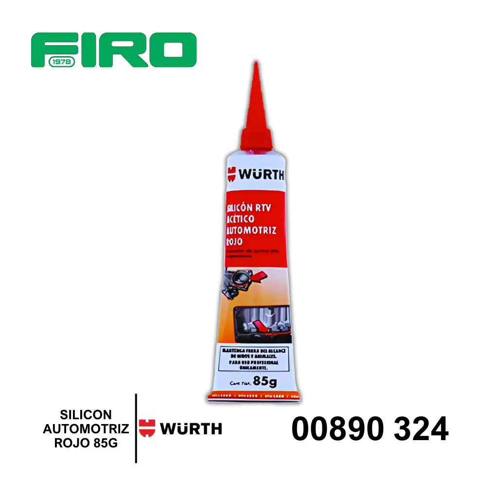 SILICON AUTOMOTRIZ ROJO 85G WURTH -50?C A 200?C