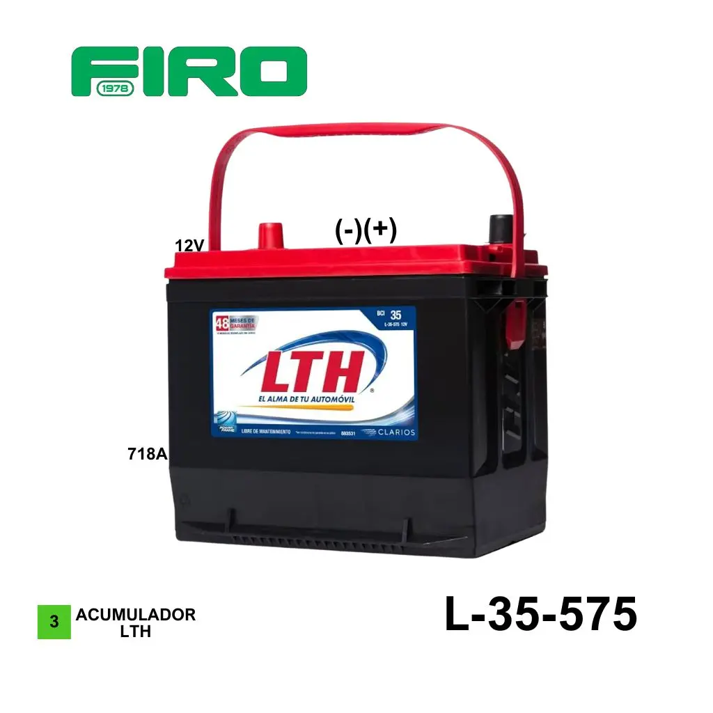 ACUMULADOR LTH L-35-575 12V 718A (-)(+) CASCO (3)(M)
