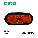 PLAFON EMBUTIDO OVALADO 6" 12V AMBAR MICA RAYADA FOCO IN=7530504A 