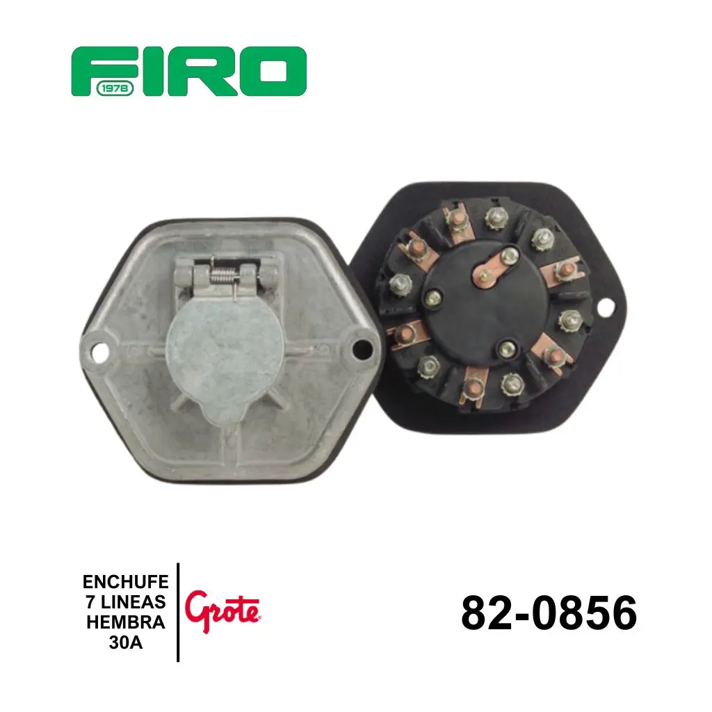 ENCHUFE CONECTOR 7 LINEAS HEMBRA BRAKET 30A GROTE = A 82-0856G