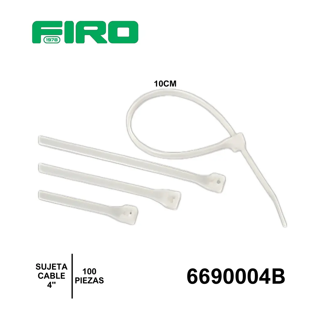 SUJETA CABLE 4" 100PZ BLANCO 10CM                                 