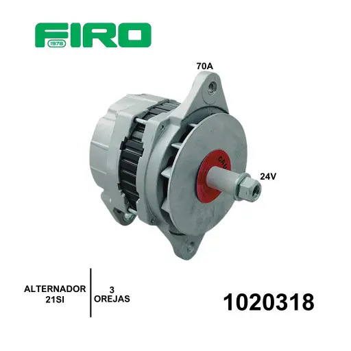 [1020318] ALTERNADOR 24V 70A 3 OREJAS 21SI DELCO SAE J180 =1020324=1020290=