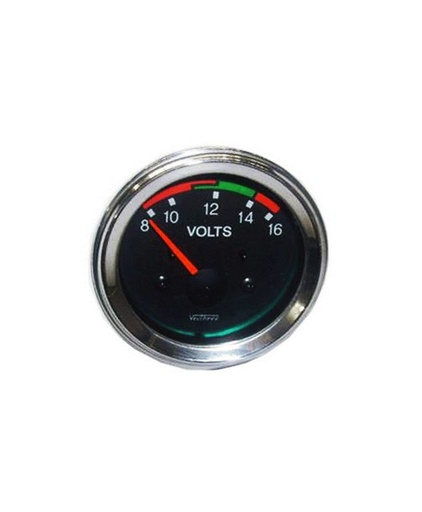 [5300955] VOLTIMETRO 12V (8V-16V) 2" (52MM) BISEL CROMADO V3