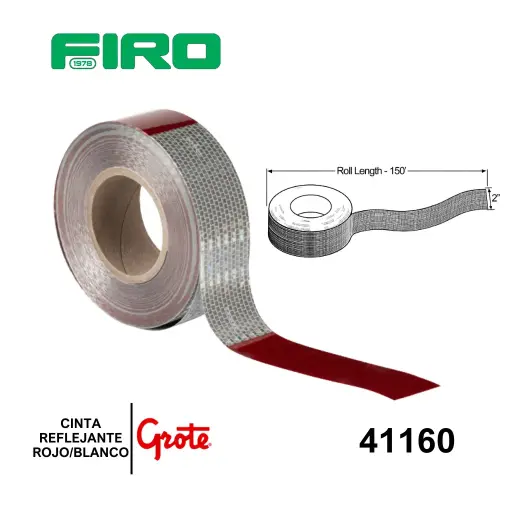 [41160] CINTA REFLEJANTE ROLLO BARRICADA ROJO-BLANCA GROTE 41160=6230510 