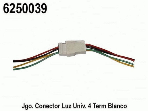 [6250039] ENCHUFE O CONECTOR 4 LINEAS (JGO.) LUZ UNIV. TERMINALES (BLANCO)**