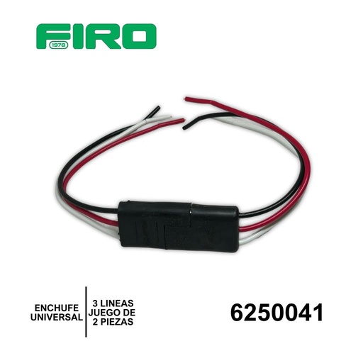 [6250041] ENCHUFE O CONECTOR 3 LINEAS (JGO.) LUZ UNIV. TERMINALES REDONDAS**