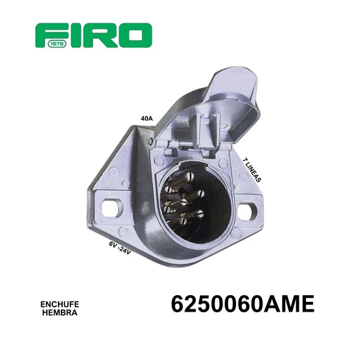 [6250060AME] CONECTOR HEMBRA 7 LINEAS 6-24V 40A  METALICO =060+4