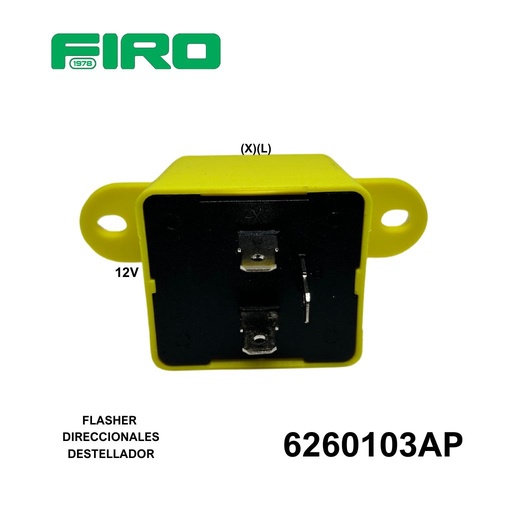 [6260103AP] FLASHER DIRECCIONALES DESTELLADOR 12V 3T CUADRADO (L)(X)