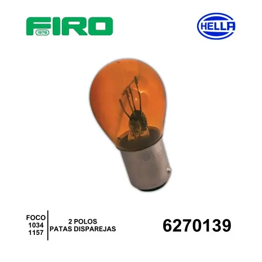 [6270139] FOCO 1034/1157 2 POLOS P/DISPAREJAS (AMBAR) HELLA