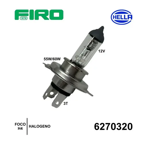 [6270320] FOCO H4 12V 55W/60W 3T HALOGENO HELLA