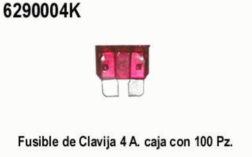 [6290004K] FUSIBLE CLAVIJA  4A. CAJA 100 PZS      .