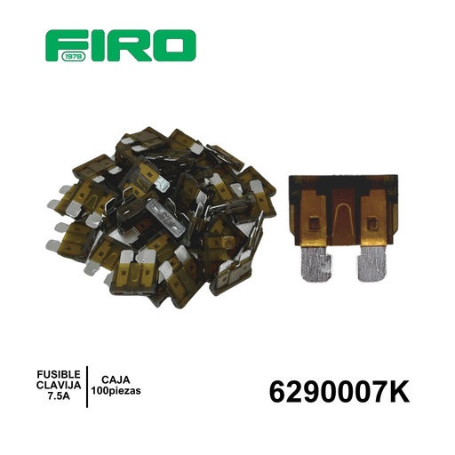[6290007K] FUSIBLE CLAVIJA  7.5A. 100 PZS  CAJA   .******