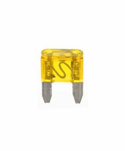 [6290321] FUSIBLE CLAVIJA MINIATURA 20A. AMARILLO 100 PZS CAJA=6290321-D