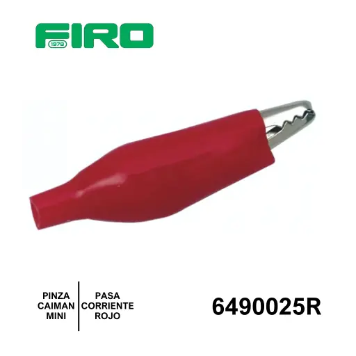 [6490025R] PINZA CAIMAN MINIATURA ROJO PASA CORRIENTE