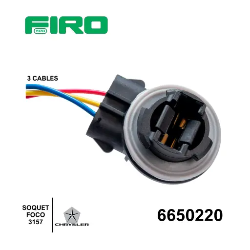 [6650220] SOQUET CALAVERA FOCO 3157 GM28  CHRYSLER 3 CABLES
