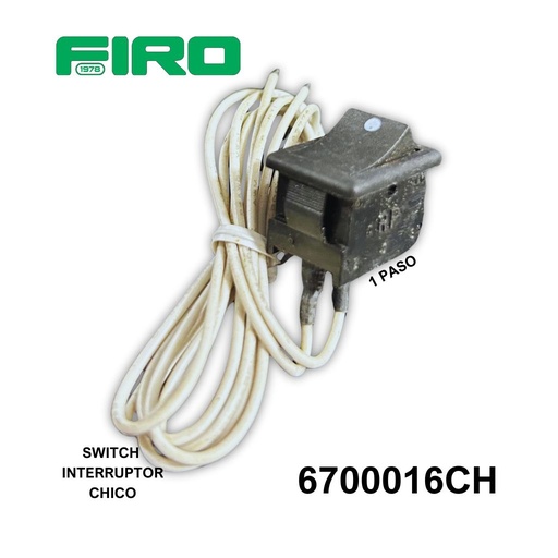 [6700016CH] SWITCH INTERRUPTOR 1 PASO 2 TER. TECLA CABLES DEVOLUCION  NEGRO CH