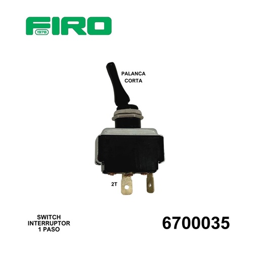 [6700035] SWITCH INTERRUPTOR 1 PASO 2 TER.  PALANCA CORTA=6700035+ 4
