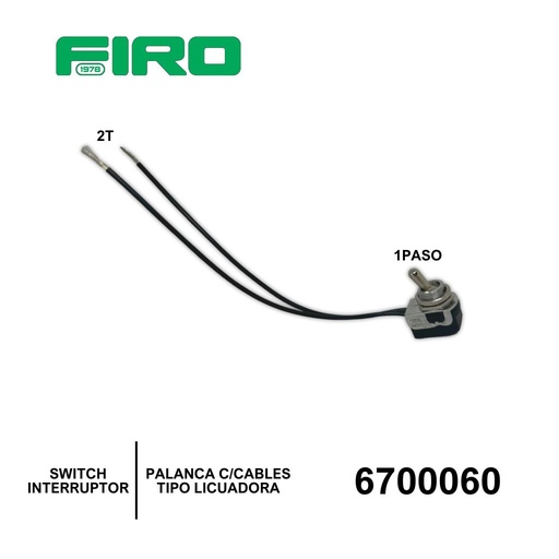 [6700060] SWITCH INTERRUPTOR 1 PASO 2 TER. PALANCA CABLES T/LICUADORA